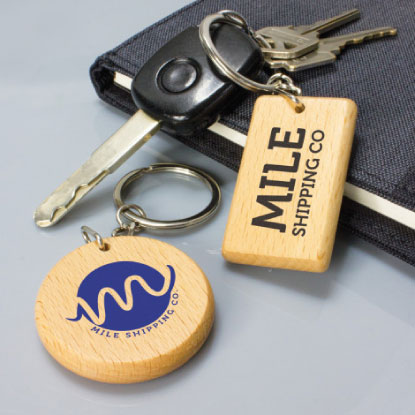 Lifestyle shot of promotional keyrings