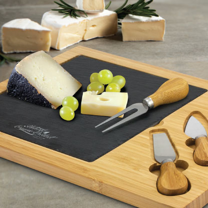 Corporate branded slate cheese board