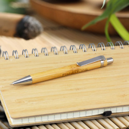 Bamboo pen with laser engraved logo