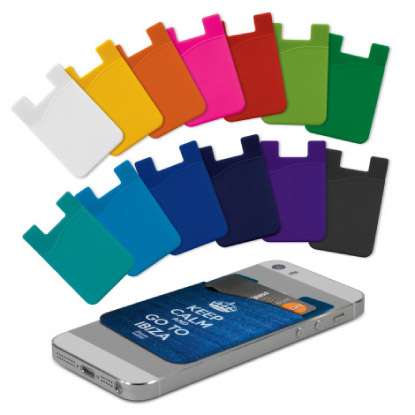Range of colours of promotional phone wallets