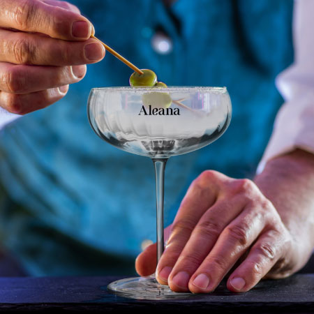 Branded cocktail glass