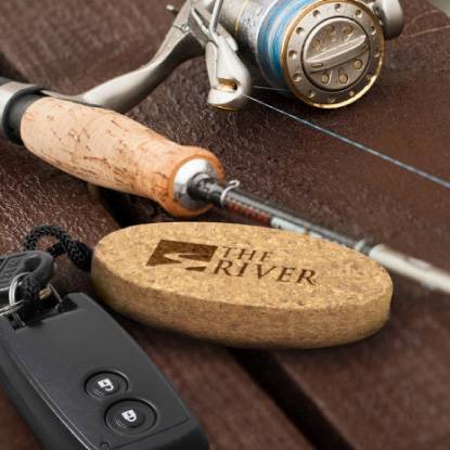 Floating keyring with The River logo