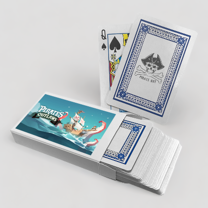 Branded blue playing cards.