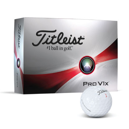 Titleist golf ball box with ball in foreground.