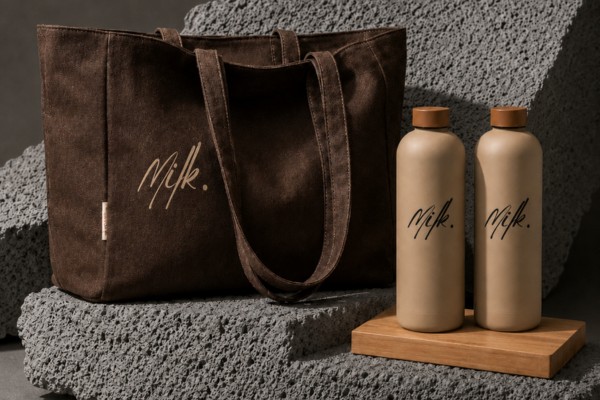 employee recognition merchandise bag and bottles