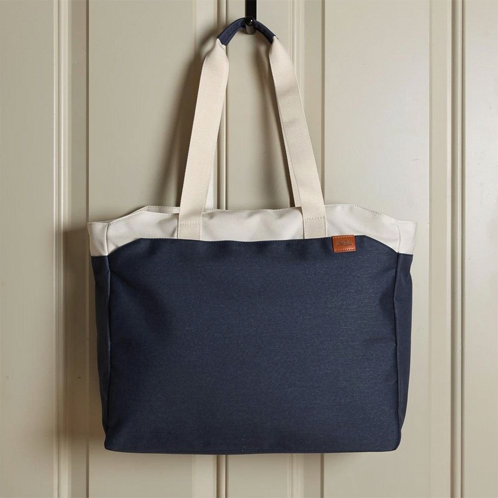 Premium Tote Bag Corporate Christmas Gift Premium navy and cream tote bag, a useful corporate Christmas gift idea for clients and employees in Australia.