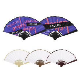 Bamboo Fabric Hand Fans