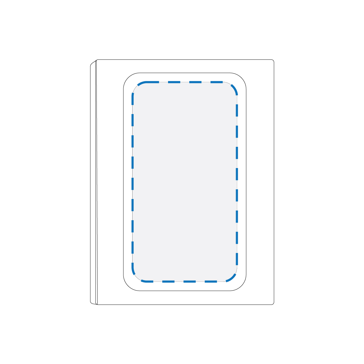 Digital Label Print Decoration Area (Front Cover  34x65mm LxH)