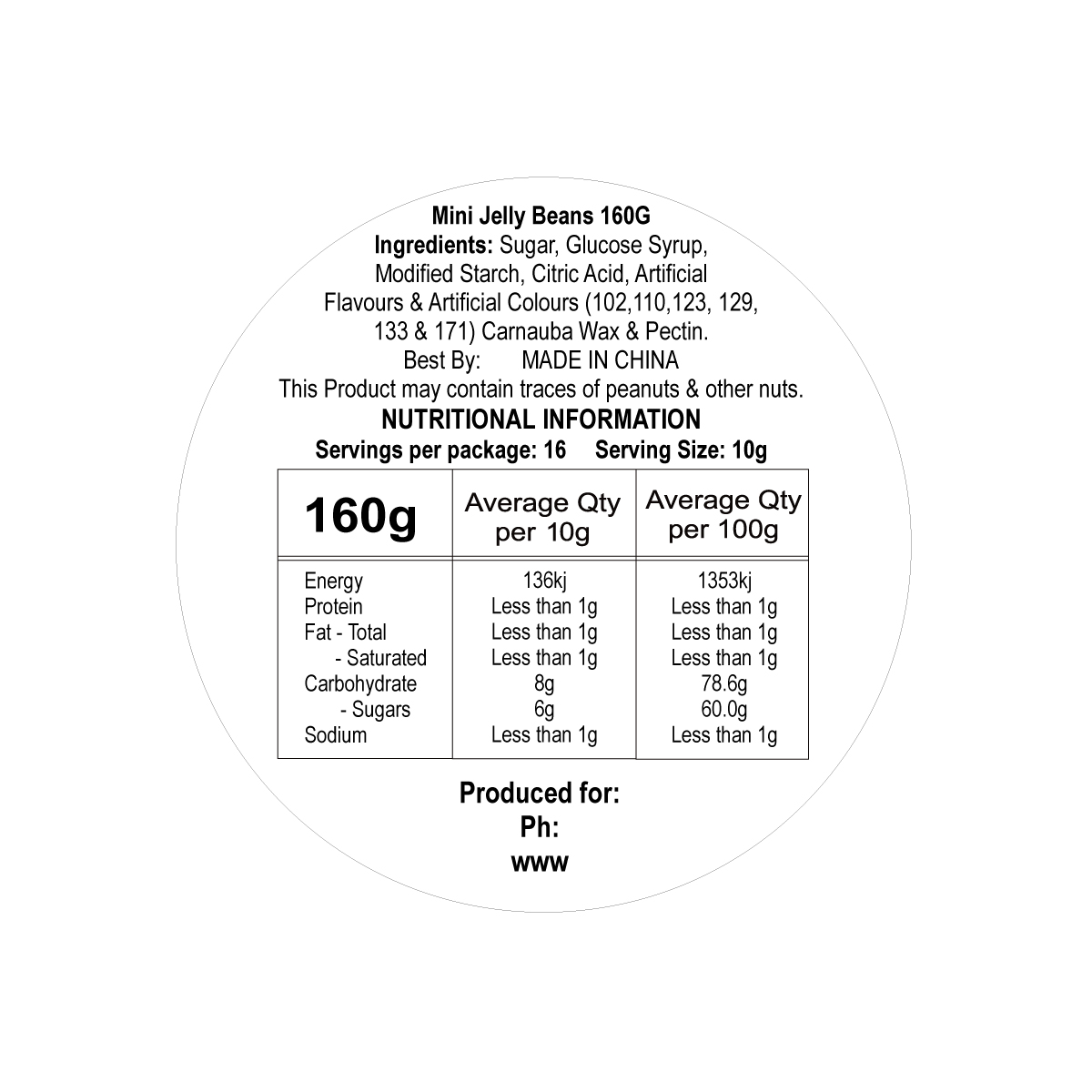 Undecorated Filled Circle Label
