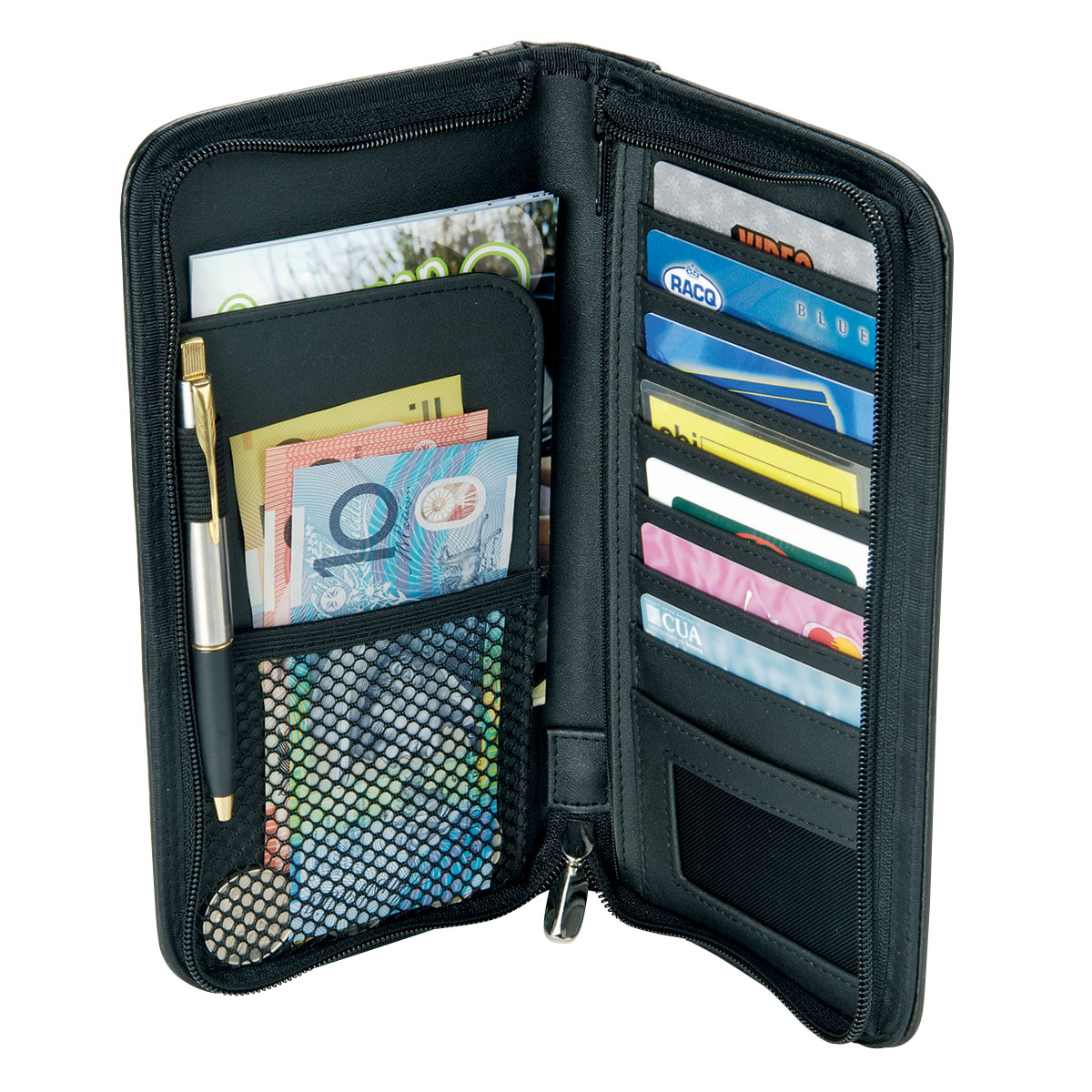 Promotional Bonded Leather Travel Wallets Branded Online Promotion