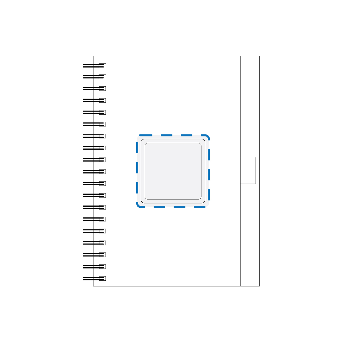 Digital Label Print Decoration Area (Notebook -50x50mm LxH)