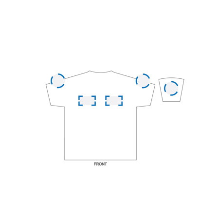 Screen Print/Embroidery Kids Size 8 Decoration Area