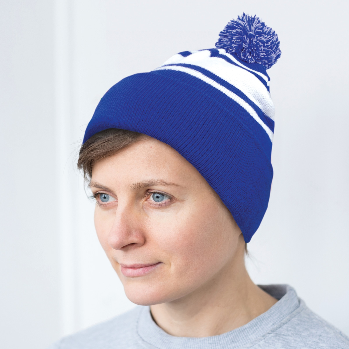 Promotional Striped Pom Pom Beanies 