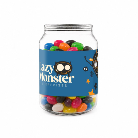 Assorted Jelly Beans in Clear Can 210g - 1 Pos Digital Wrap Label