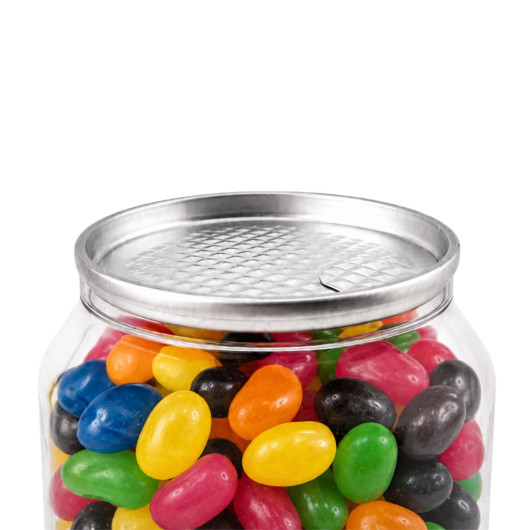 Assorted Jelly Beans in Clear Can 210g - Close Up