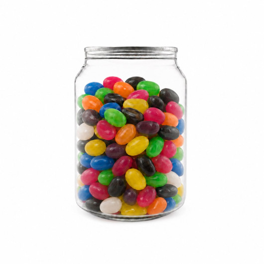 Assorted Jelly Beans in Clear Can 210g - Front