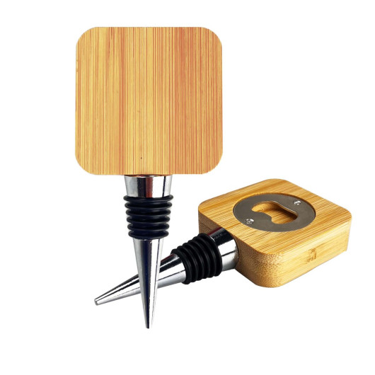 Bamboo Wine Stopper Opener