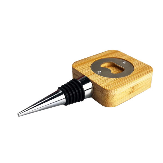Bamboo Wine Stopper Opener