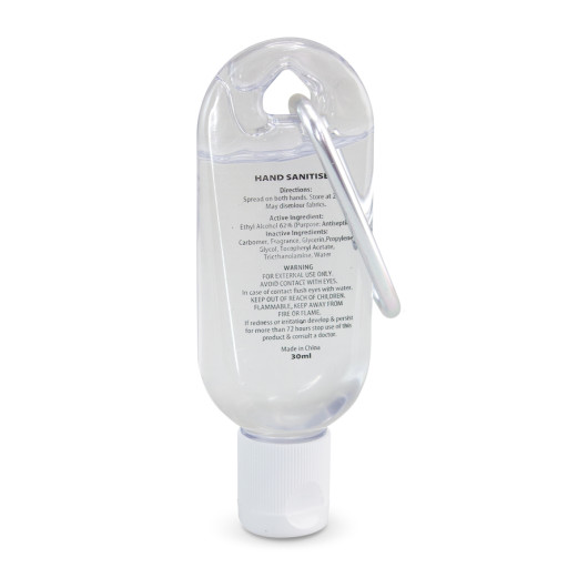 Carabiner Hand Sanitiser 30mL Back