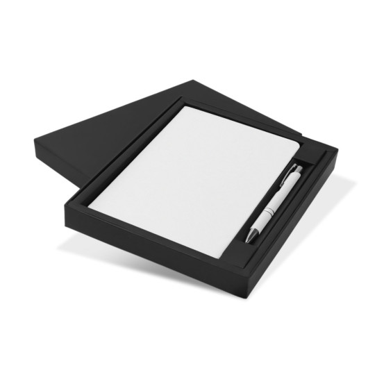 Kingston Notebook and Pen Gift Set White