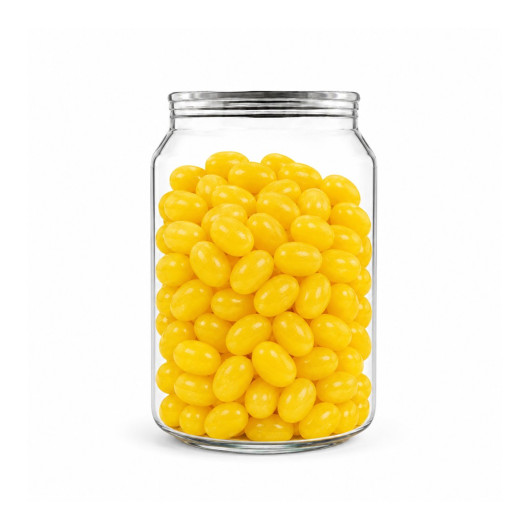 Corporate Colour Jelly Beans in Clear Can 210g - Lemon