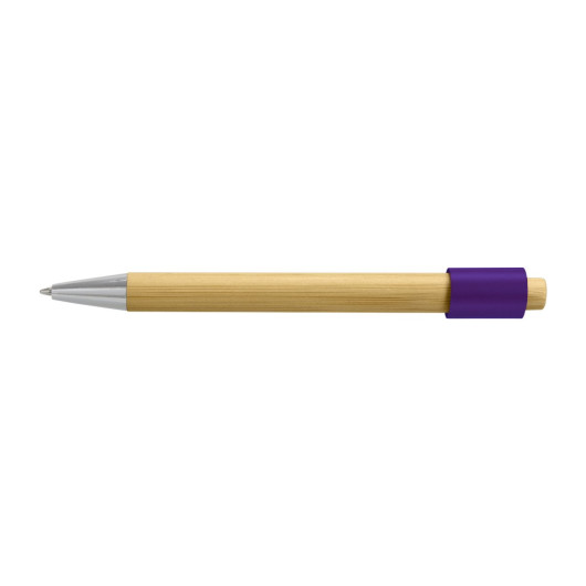 Unwind Bamboo Spinner Pen Natural/Purple