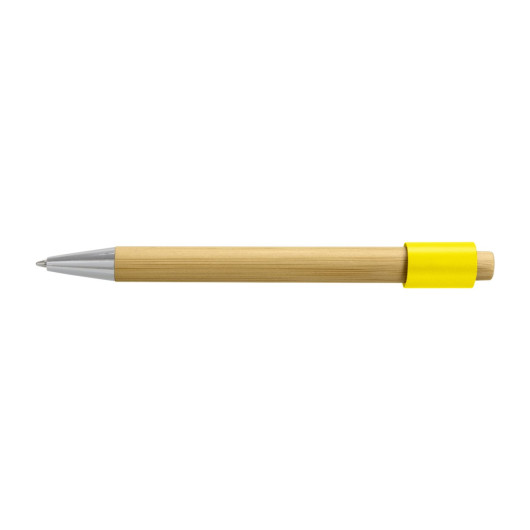 Unwind Bamboo Spinner Pen Natural/Yellow