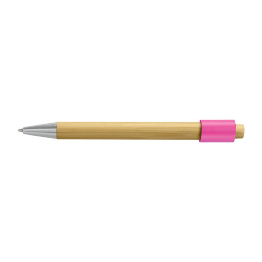 Unwind Bamboo Spinner Pen Natural/Pink