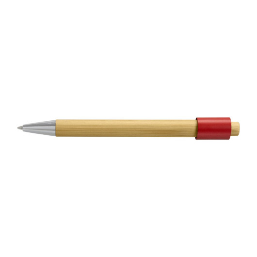 Unwind Bamboo Spinner Pen Natural/Red