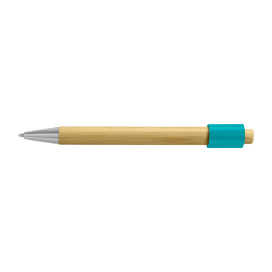 Unwind Bamboo Spinner Pen Natural/Teal
