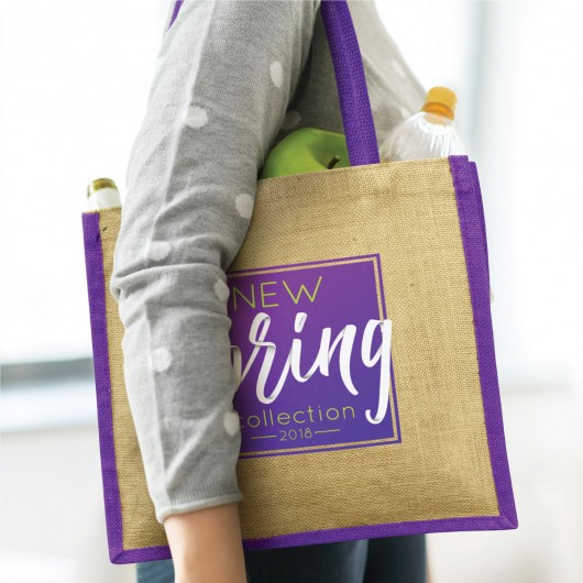 Printed Forrest Jute Tote Bags Promotion Products