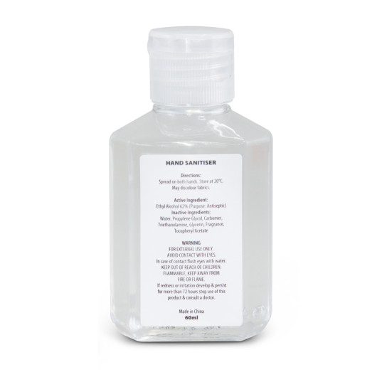 Hand Sanitiser Gel 60mL Back