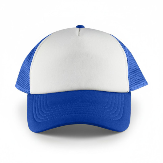 White Front 5 Panel Trucker Mesh Cap  HDW003_1
