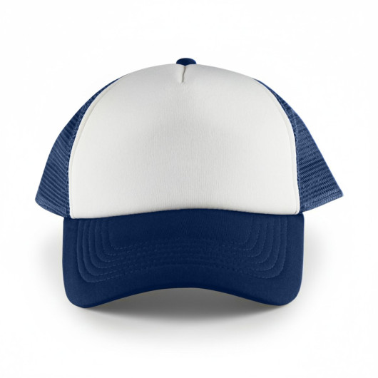 White Front 5 Panel Trucker Mesh Cap  HDW003_2