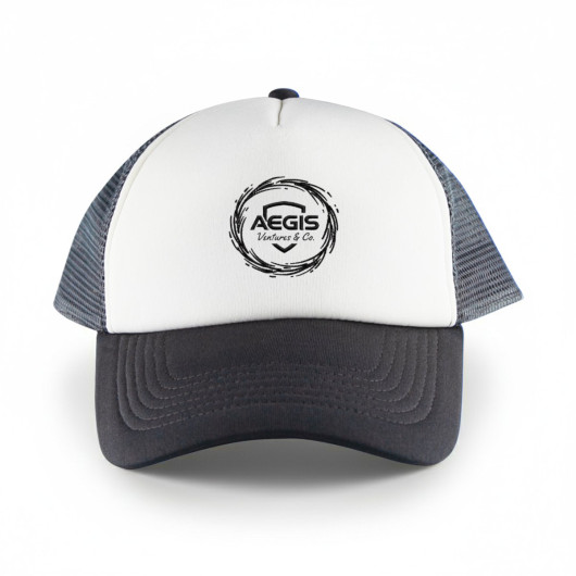 White Front 5 Panel Trucker Mesh Cap  HDW003_4