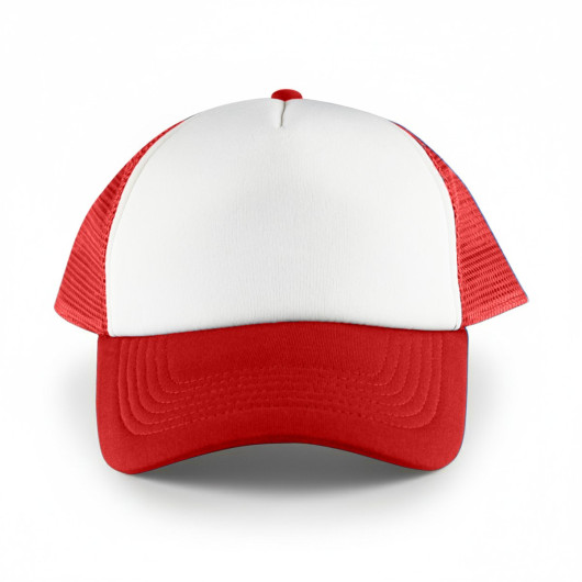 White Front 5 Panel Trucker Mesh Cap  HDW003_6