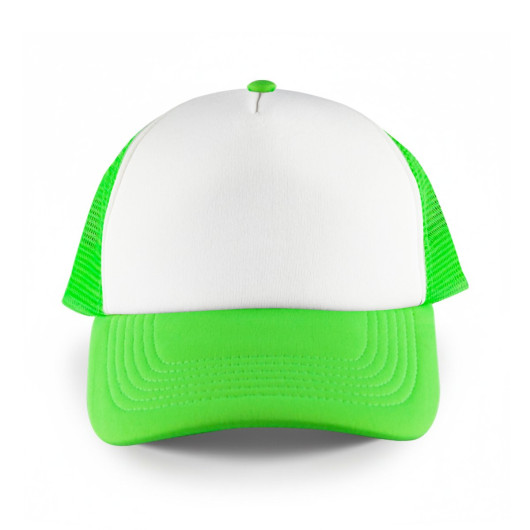 White Front 5 Panel Trucker Mesh Cap  HDW003_7