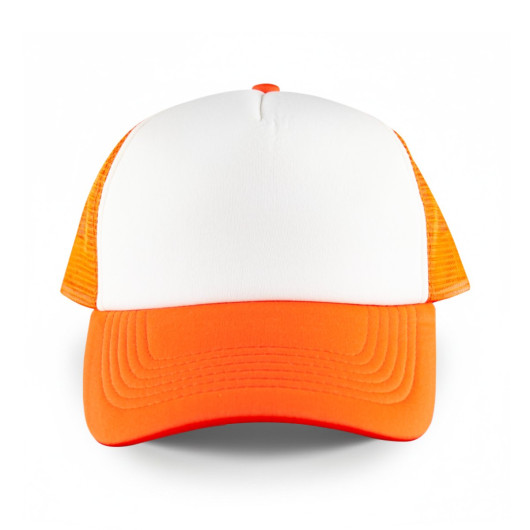 White Front 5 Panel Trucker Mesh Cap  HDW003_8