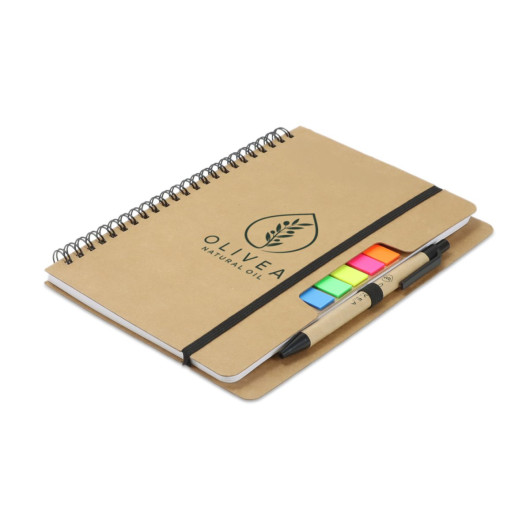Kraft Notebook with Notes and Flags Branding
