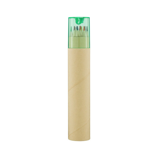 Colouroo Long Pencils in Tube - Green/Natural