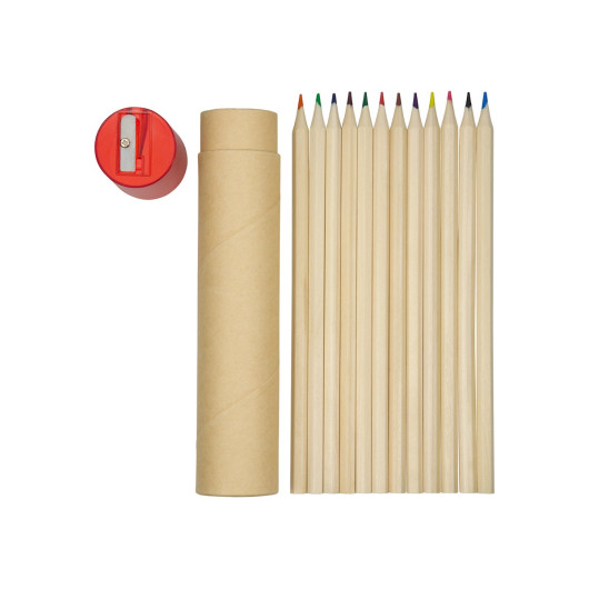 Colouroo Long Pencils in Tube - Red Contents