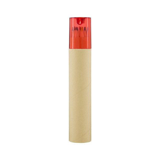 Colouroo Long Pencils in Tube - Red/Natural