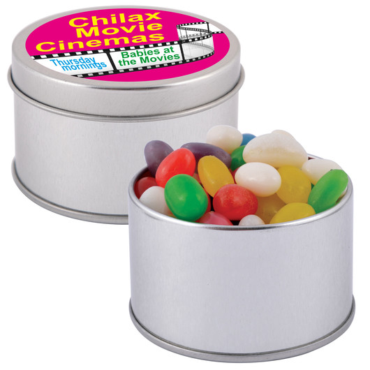 Mini Jelly Beans in Silver Round Tins