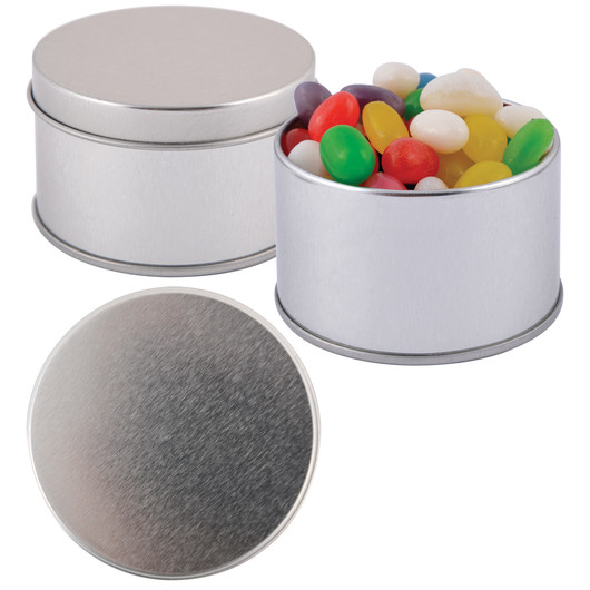 Mini Jelly Beans in Silver Round Tins