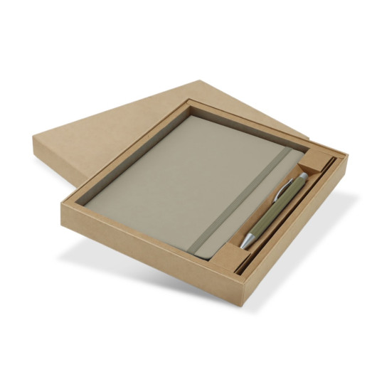 Omega Fashion Notebook and Pen Gift Set Ecru