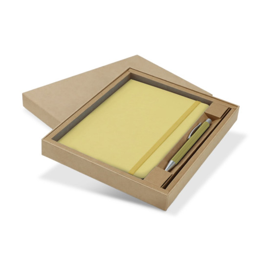 Omega Fashion Notebook and Pen Gift Set Pale Yellow