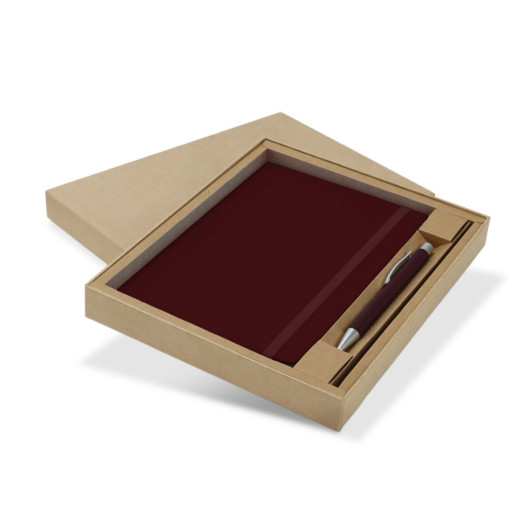 Omega Fashion Notebook and Pen Gift Set Burgundy