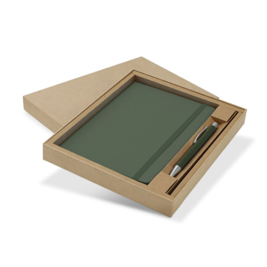 Omega Fashion Notebook and Pen Gift Set Olive