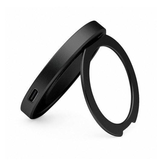 Puck Magnetic Phone and Watch Charger with Stand - Black Side
