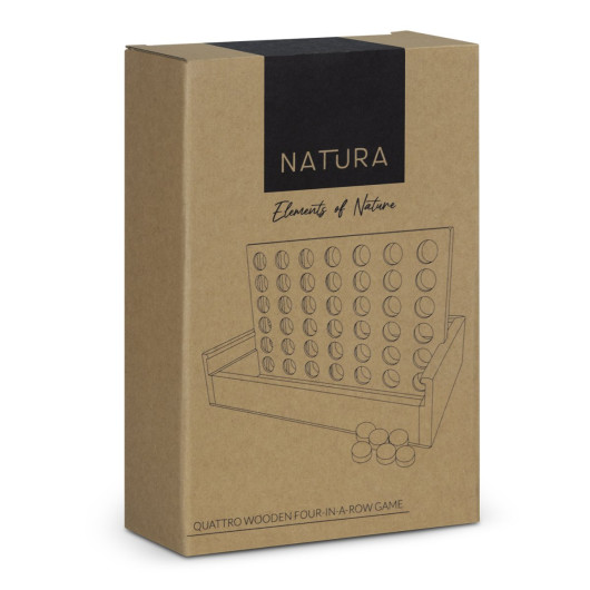 NATURA Quattro Wooden Four-in-a-Row Game Gift Box